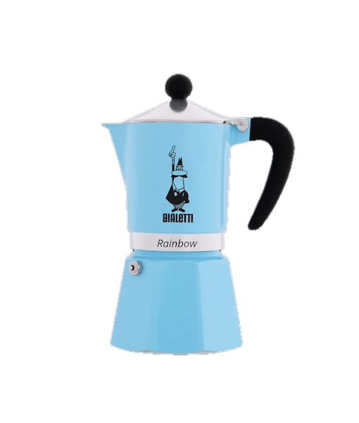 מקינטה מוקה צבע תכלת Bialetti Rainbow – מקינטה 3 כוסות