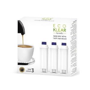 שלישיית פילטרים מסנני מים Eco Klear למכונות קפה דלונגי